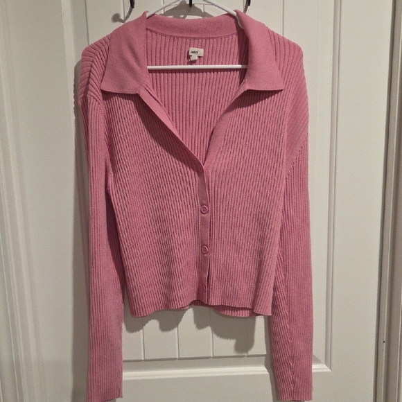aerie Sweaters - Aerie Pink Ribbed Cardigan Sweater